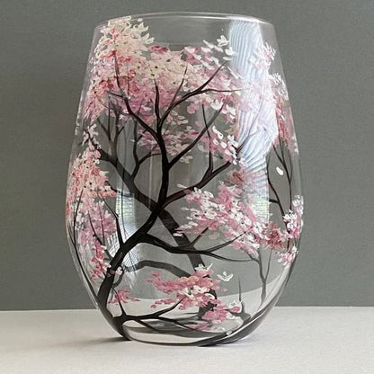 Four Seasons Tree Wine Glasses - Hand Painted Art
