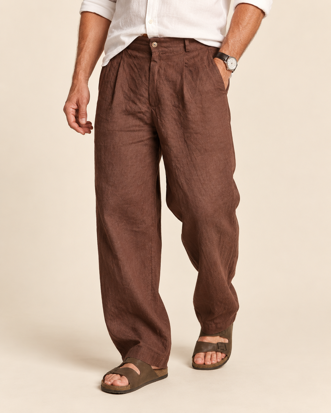 Bram | Men's Relaxed Fit Button Trousers