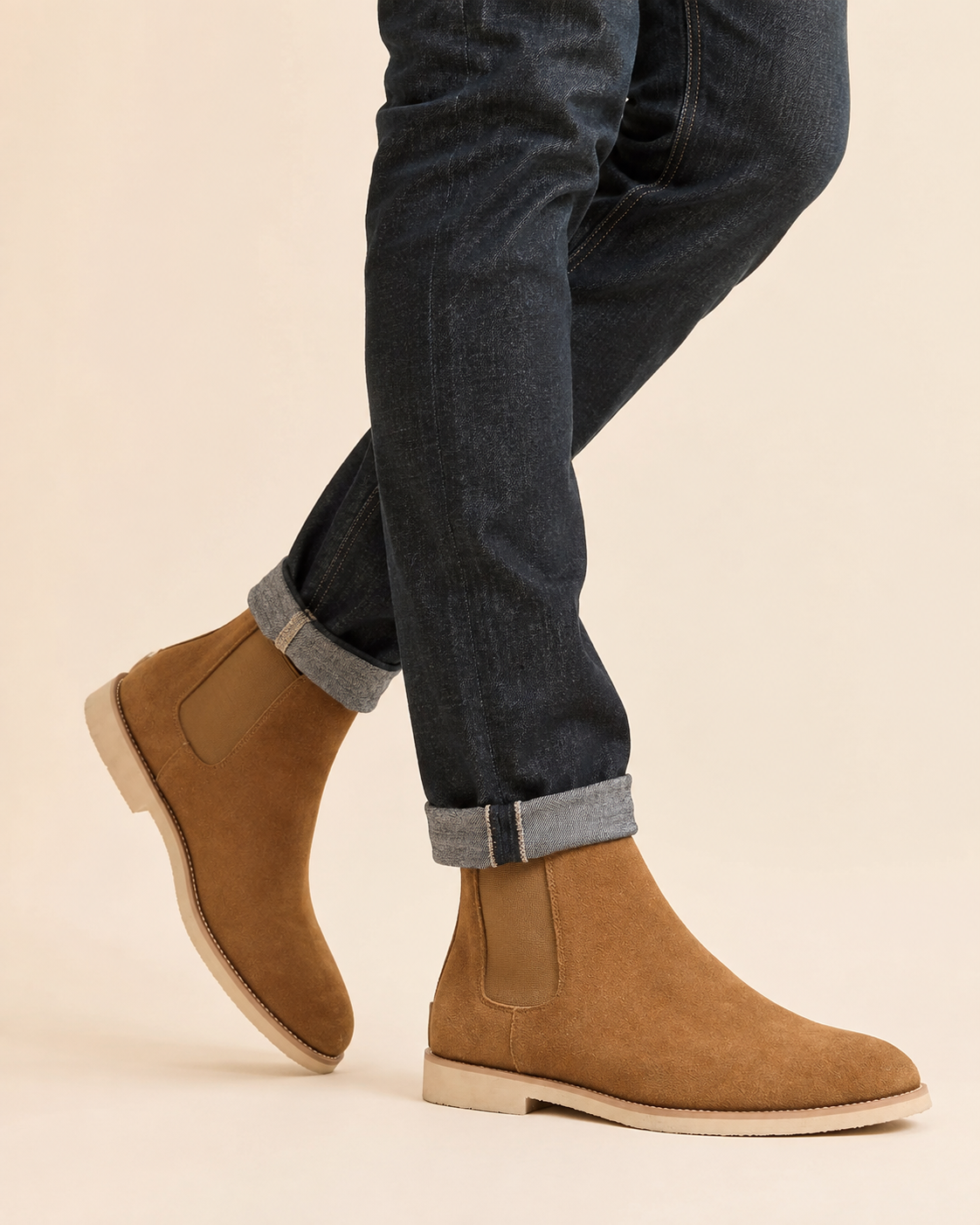 Caden | Men's Suede Chelsea Boots with Elastic Side Panels