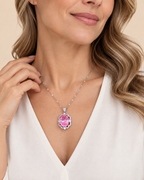 Celeste | Women's Elegant Pink Crystal Necklace