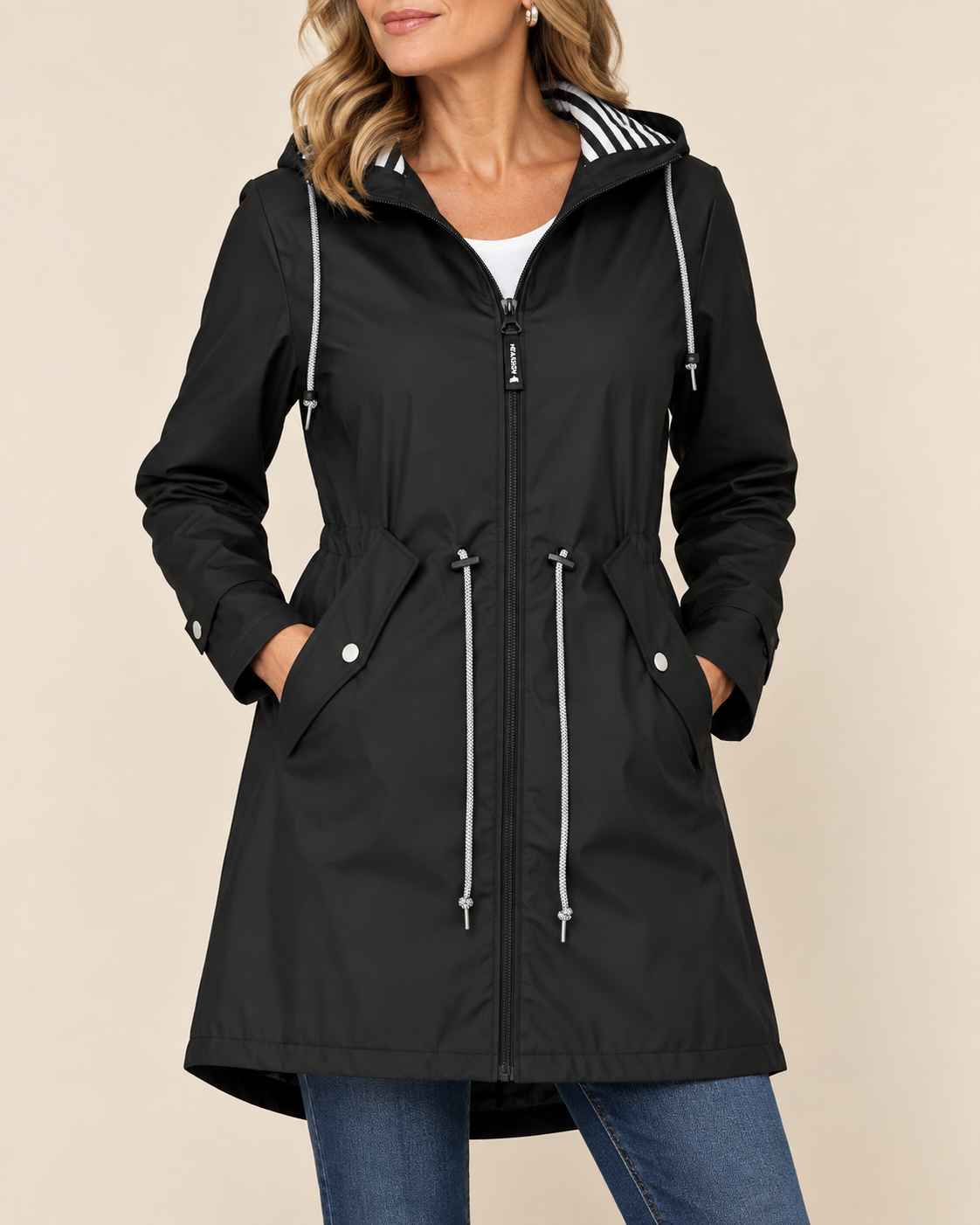 Cressida | Women's Water-Resistant Hooded Jacket with Stripe Lining