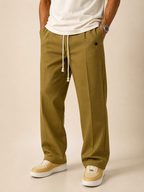 Declan | Men's Casual Wide Leg Trousers with Drawstring