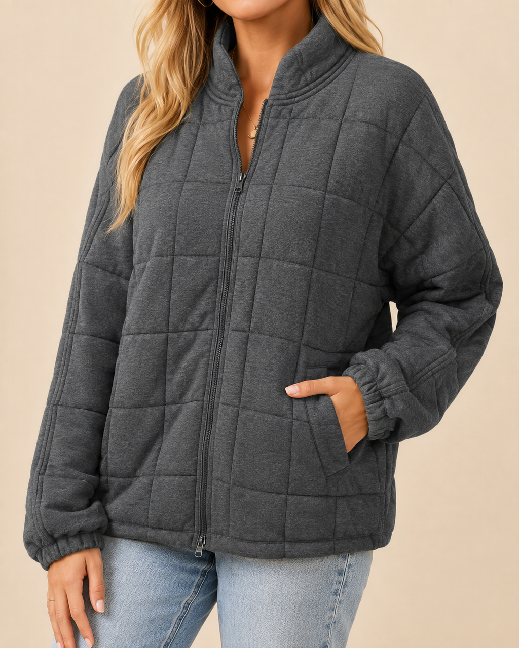 Esme | Women's Oversized Quilted Bomber Jacket