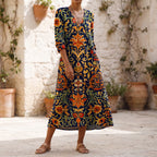 Florique - Relaxed Fit Floral Midi Dress