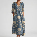 Florisa - Relaxed Botanical Print Midi Dress