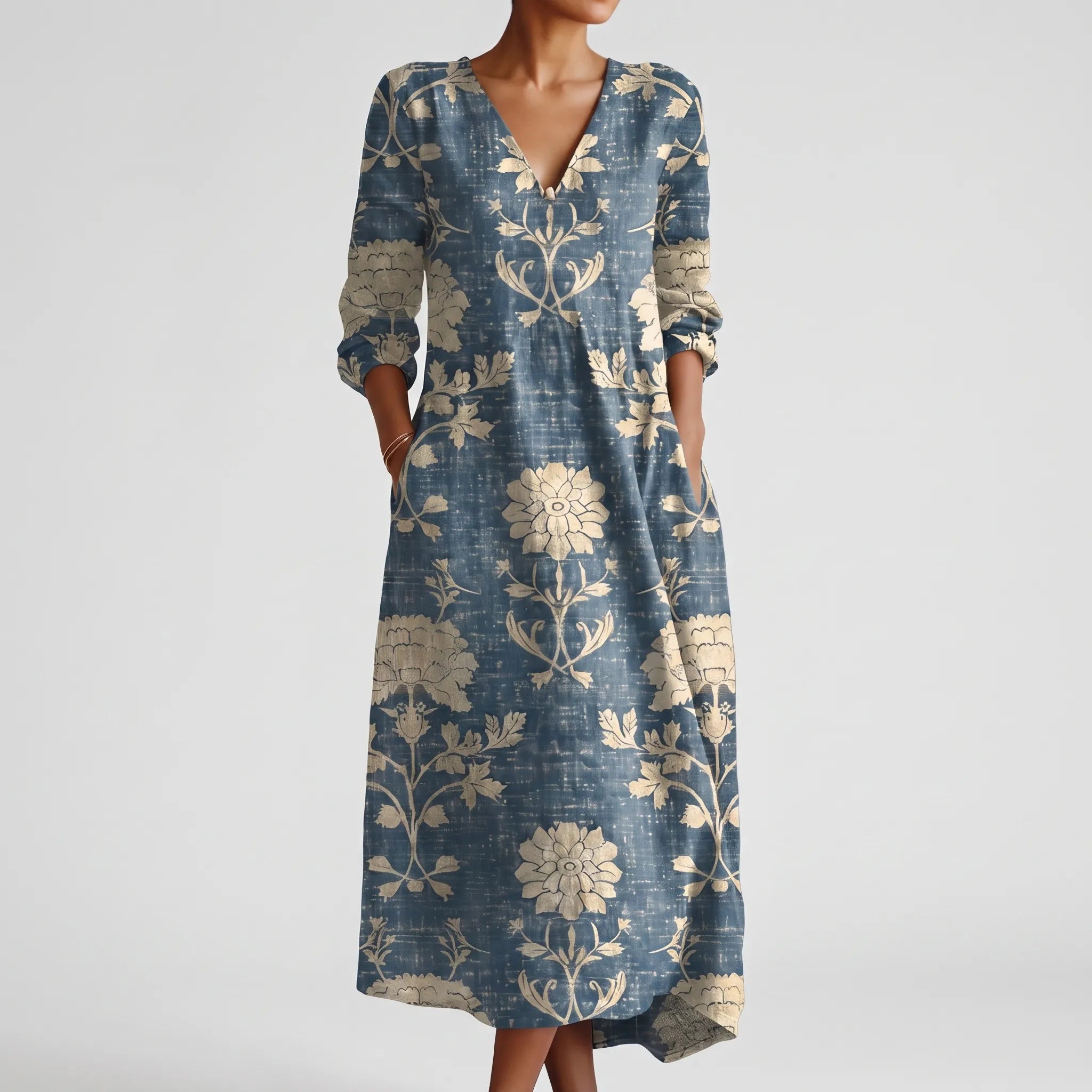 Florisa - Relaxed Botanical Print Midi Dress