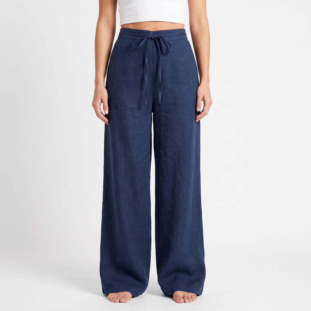 Flowelle - High-Waisted Wide Leg Ladies Trousers