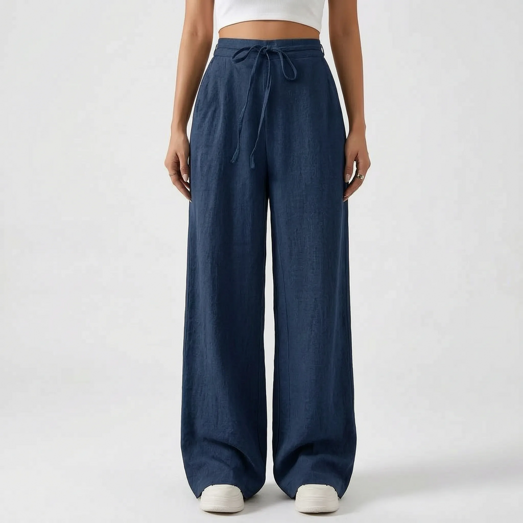 Flowelle - High-Waisted Wide Leg Ladies Trousers