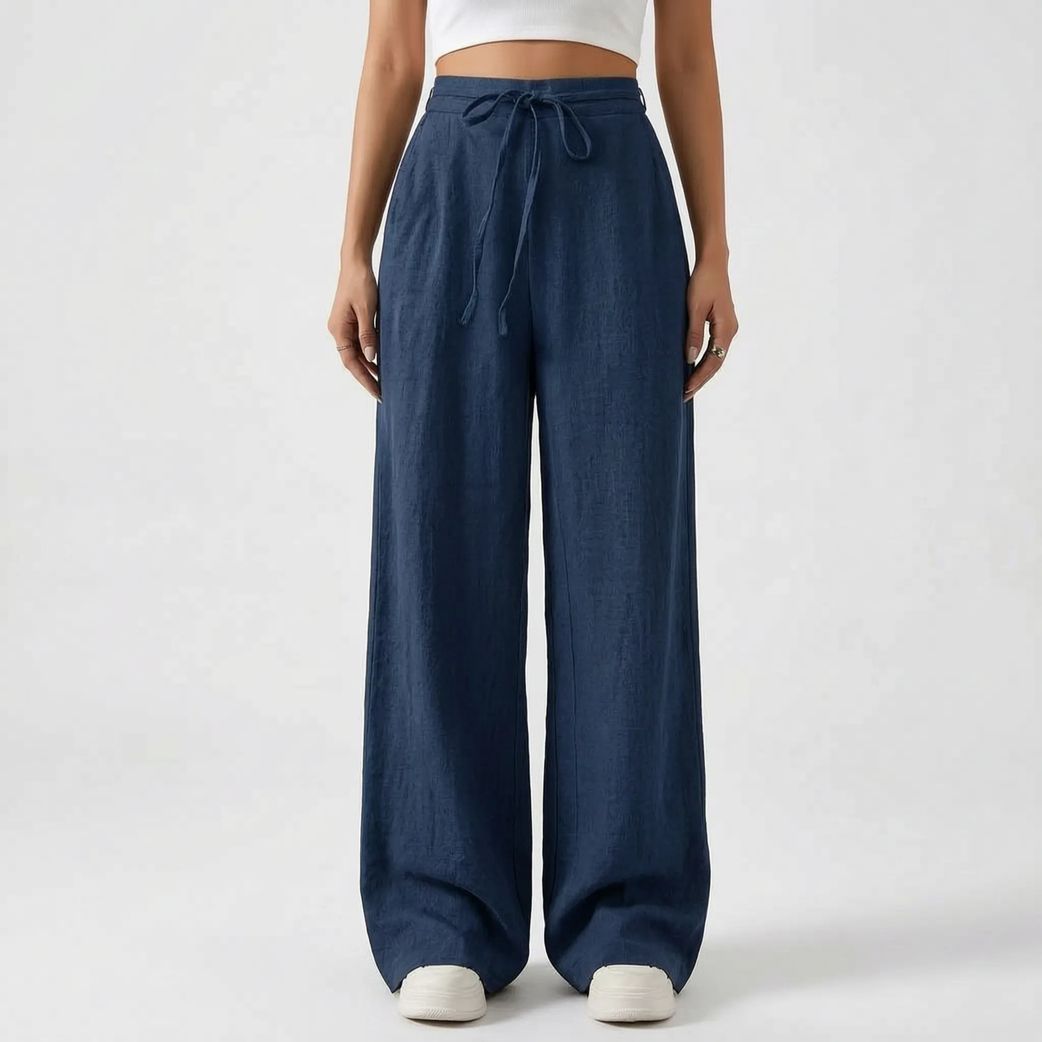 Flowelle - High-Waisted Wide Leg Ladies Trousers