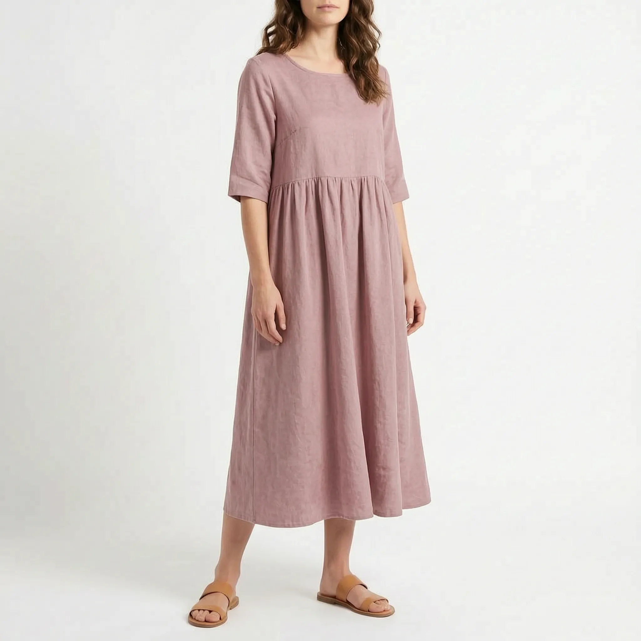 Flowmera - Simple Breathable Women's Midi Dress