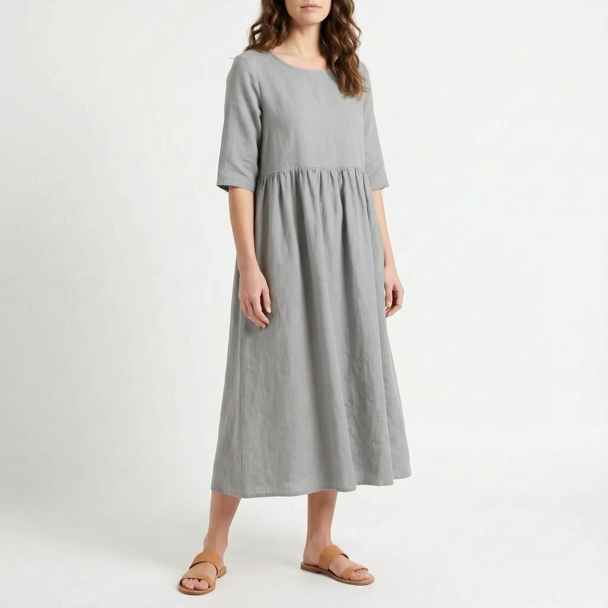Flowmera - Simple Breathable Women's Midi Dress