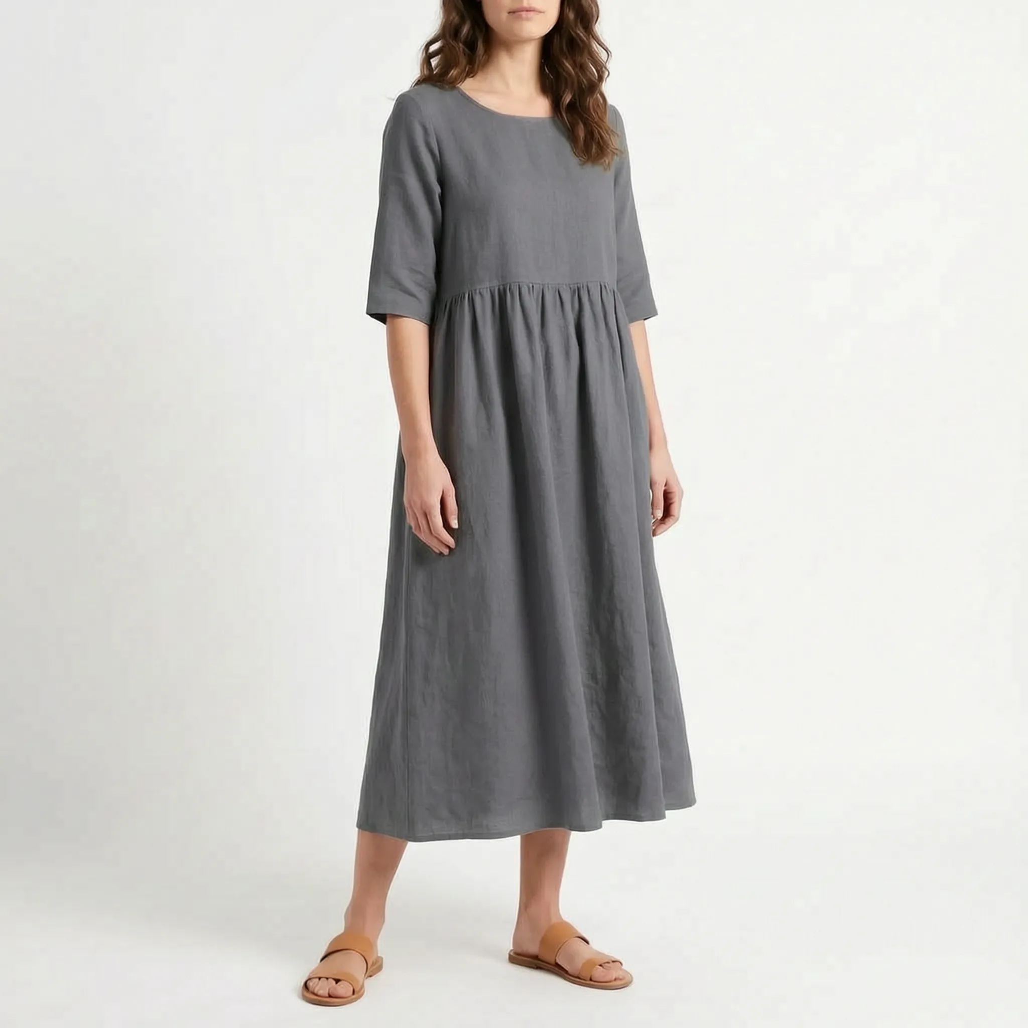 Flowmera - Simple Breathable Women's Midi Dress