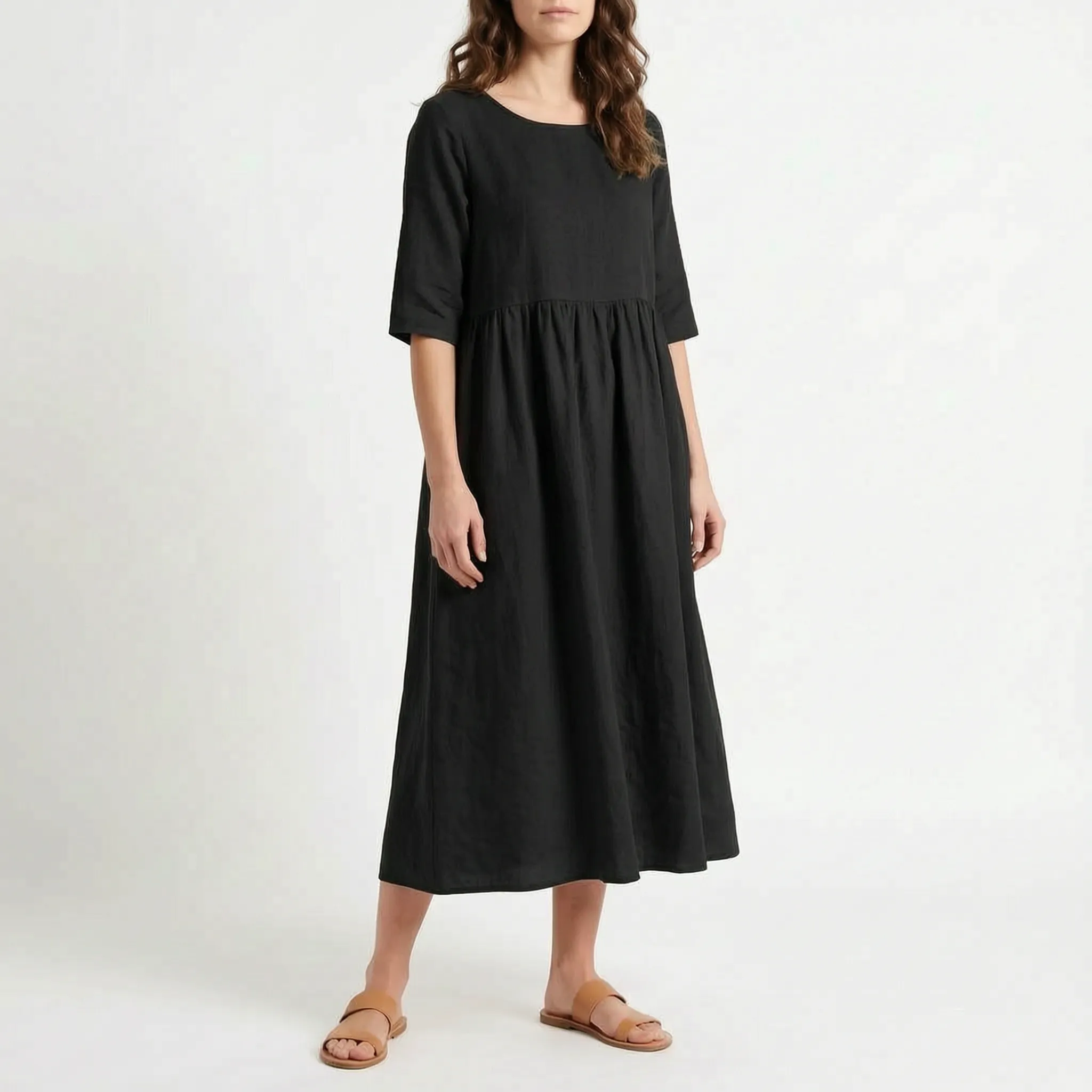 Flowmera - Simple Breathable Women's Midi Dress