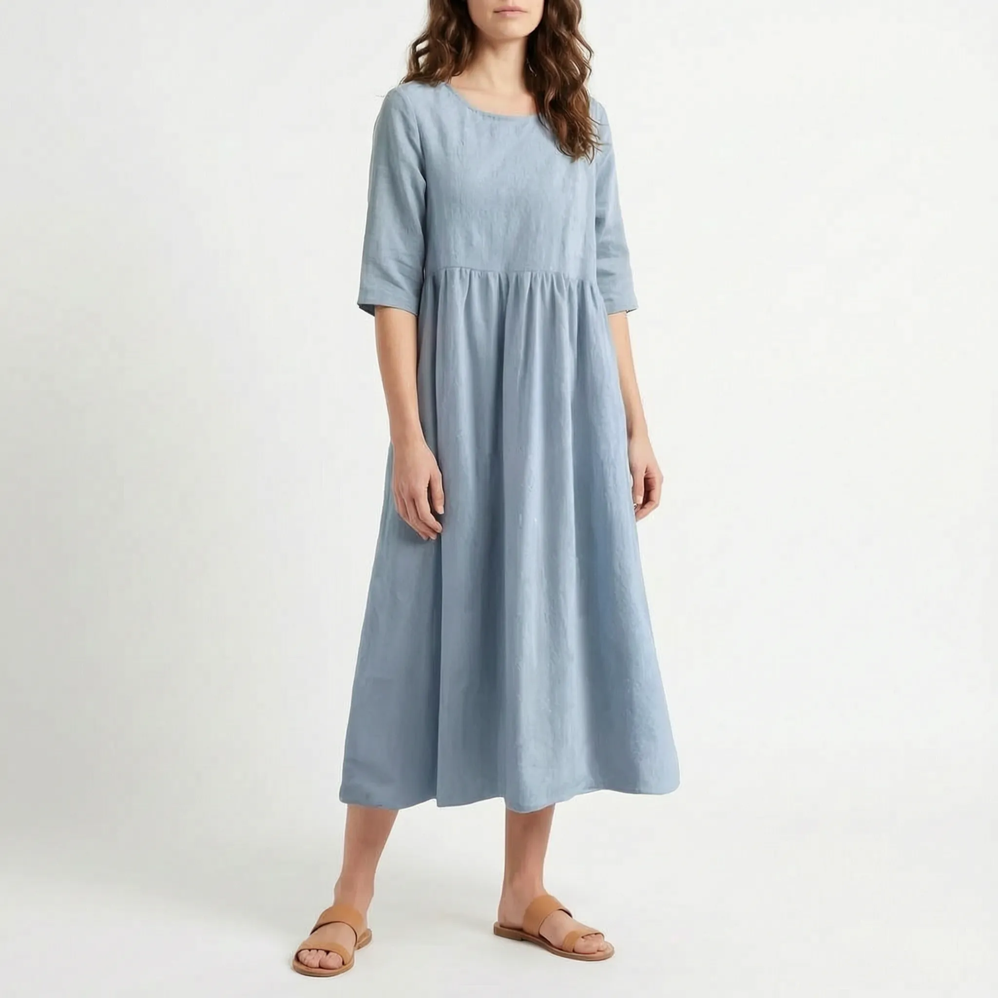 Flowmera - Simple Breathable Women's Midi Dress