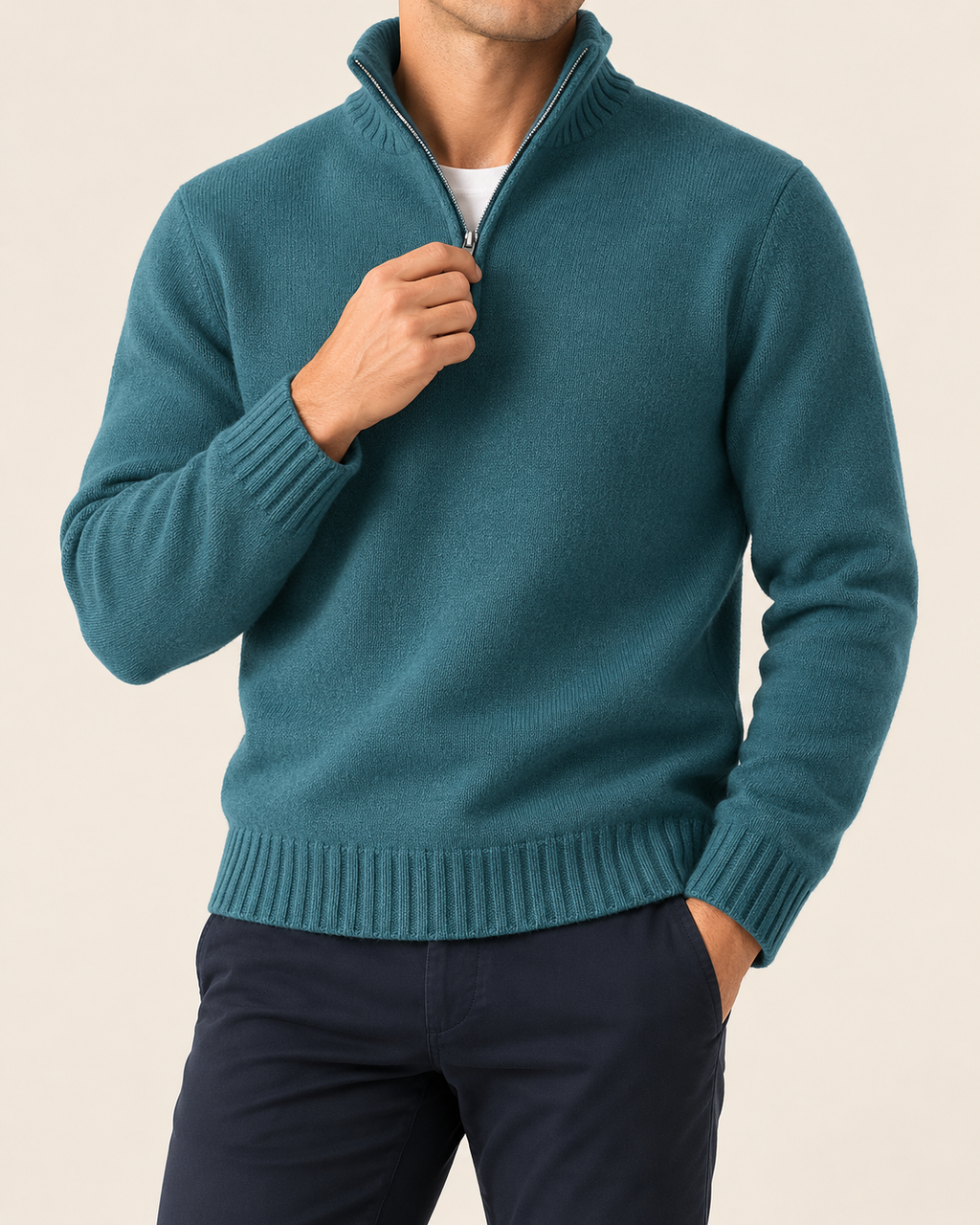 Idris | Men's Classic Quarter Zip Knitted Jumper
