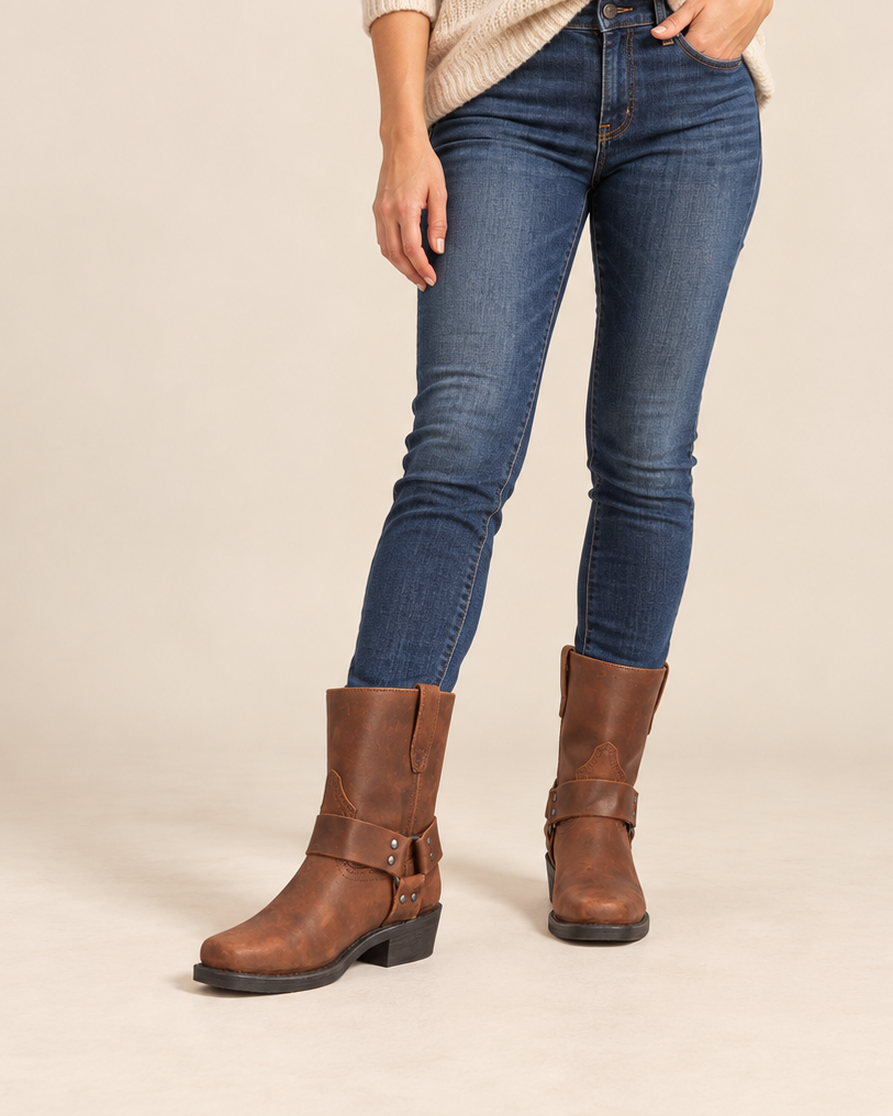 Imogen | Women's Calf Boots with Strap Detail