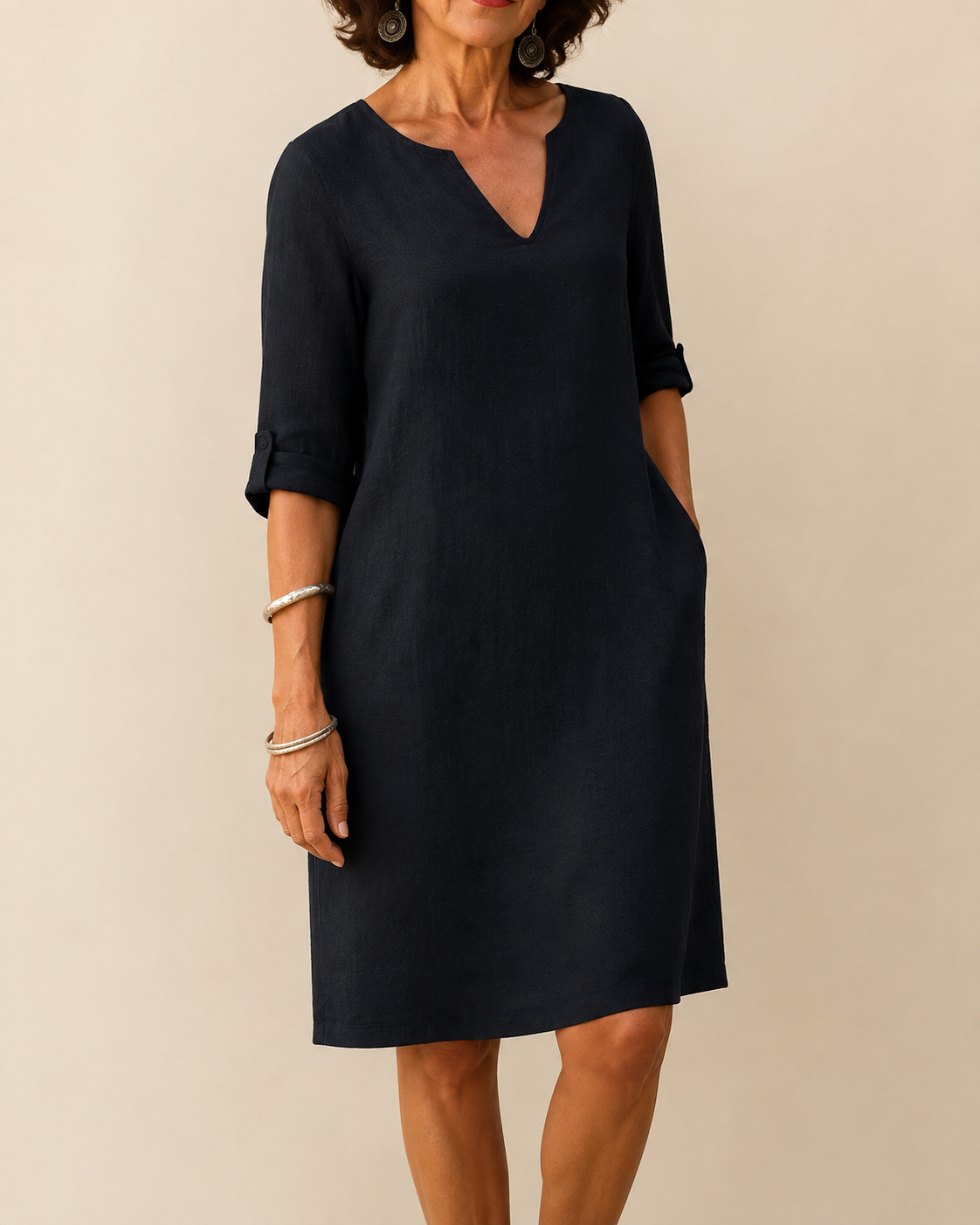 Lenore | Women's Classic V-Neck Shift Dress