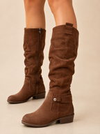 Liora | Women's Stylish Knee High Boots with Buckle Detail