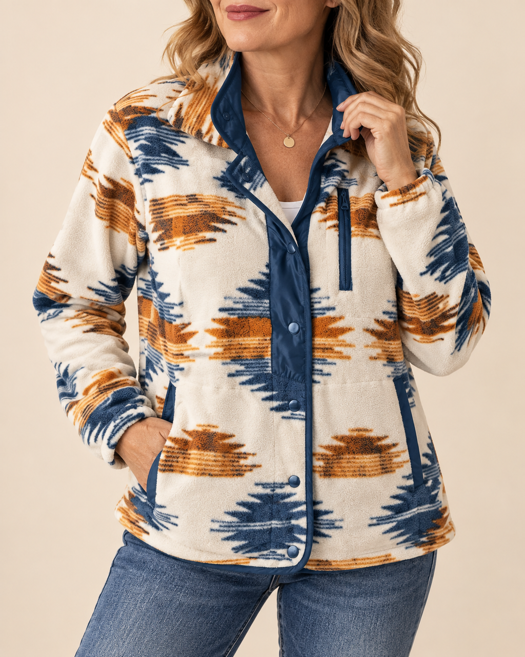 Livia | Women's Cosy Patterned Fleece Shirt