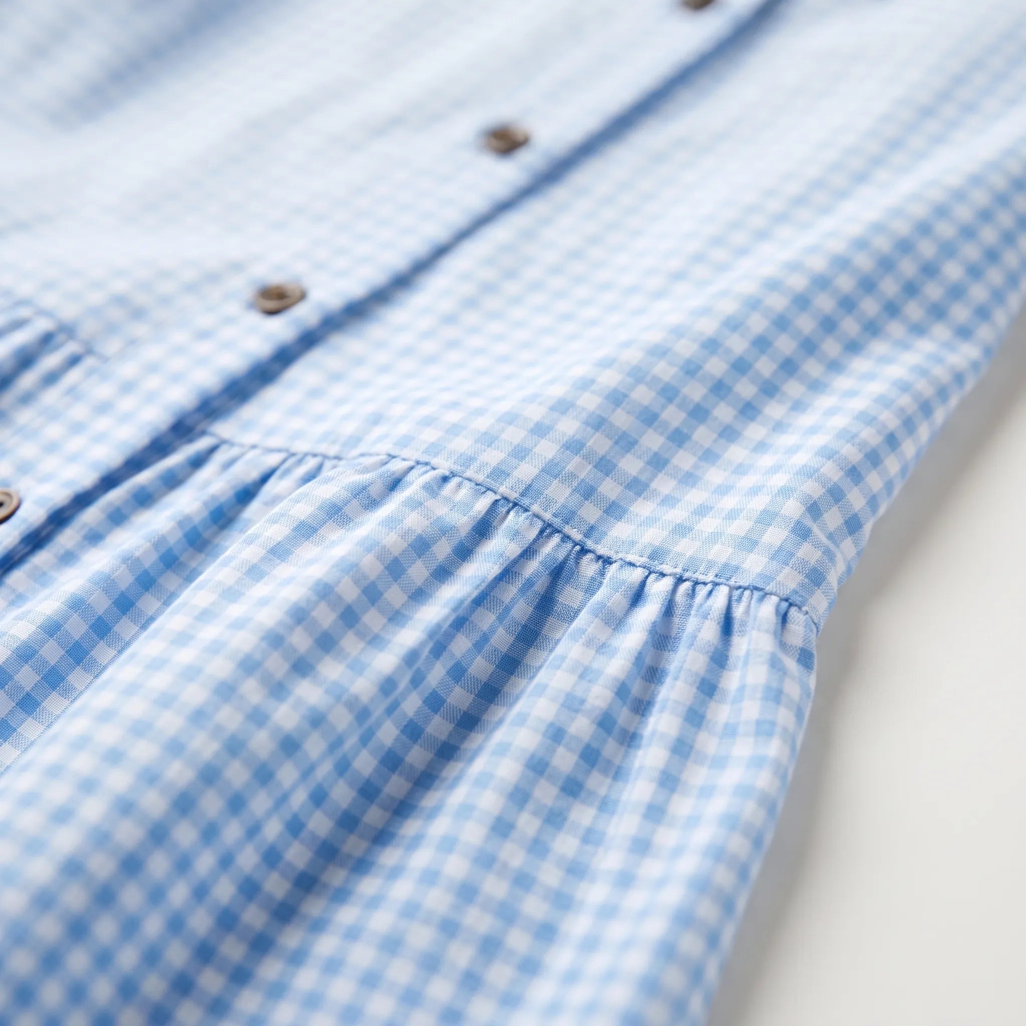 Lottora - Casual Button-Down Check Mini Dress