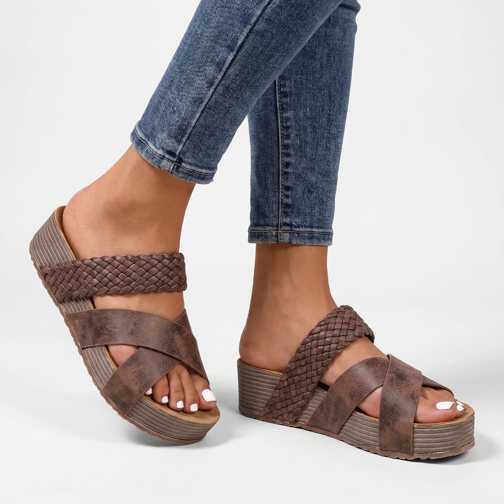 Orthella - Woven-Strap Orthopaedic Ladies Sandals