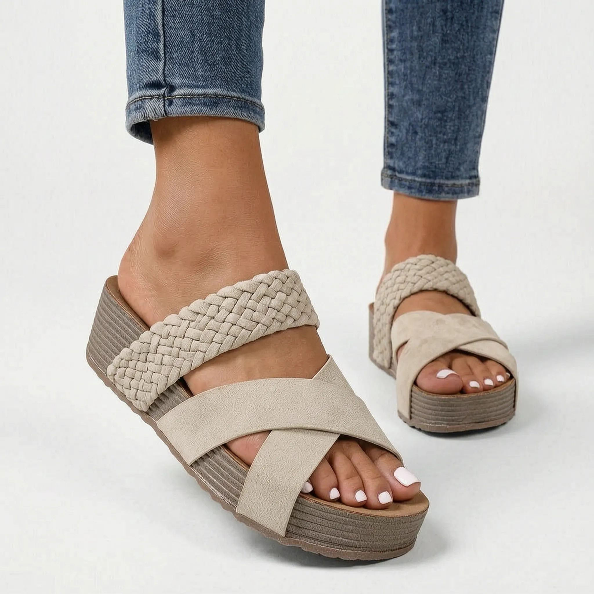 Orthella - Woven-Strap Orthopaedic Ladies Sandals