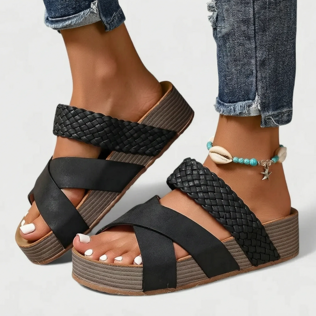 Orthella - Woven-Strap Orthopaedic Ladies Sandals
