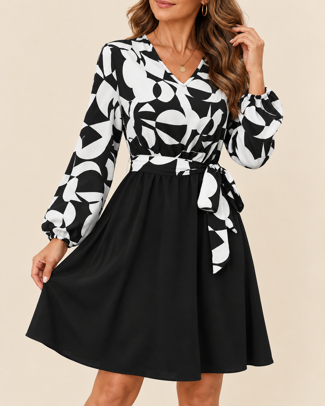 Solene | Women's Chic Fashion Dress with Tie Waist