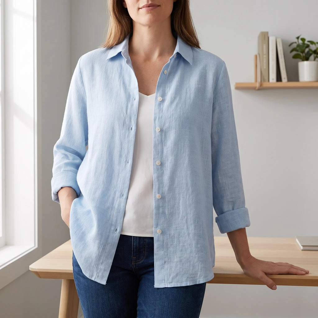 Velsia - Classic Relaxed Button-Down Shirt