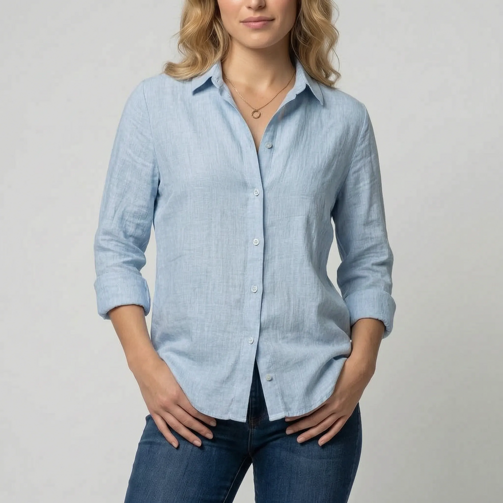 Velsia - Classic Relaxed Button-Down Shirt