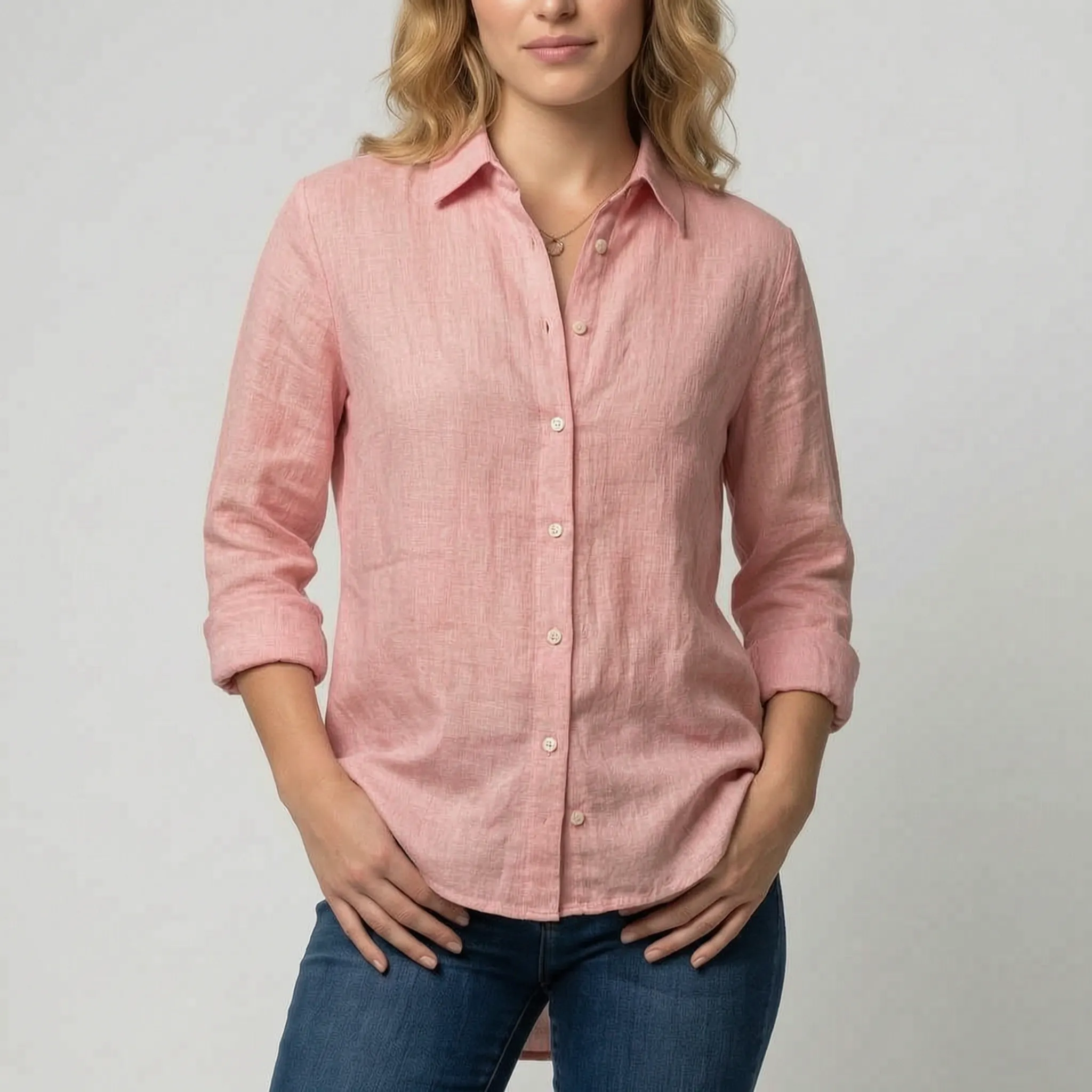 Velsia - Classic Relaxed Button-Down Shirt