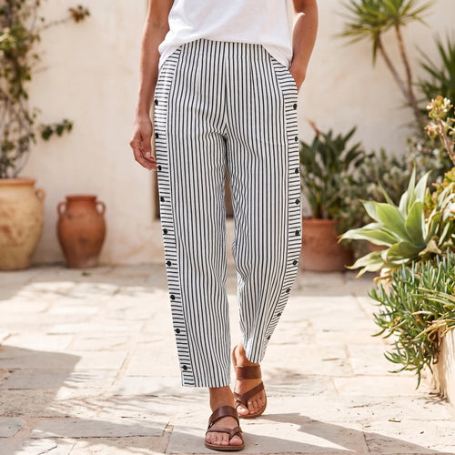 Aeratea - Ladies Casual Summer Striped Trousers