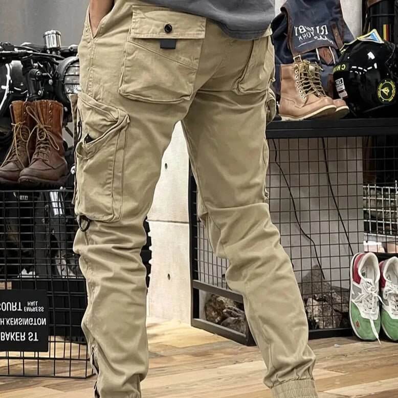 Aidan - Men's Rugged Cargo Trousers with Zip Pockets