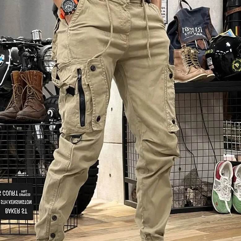 Aidan - Men's Rugged Cargo Trousers with Zip Pockets