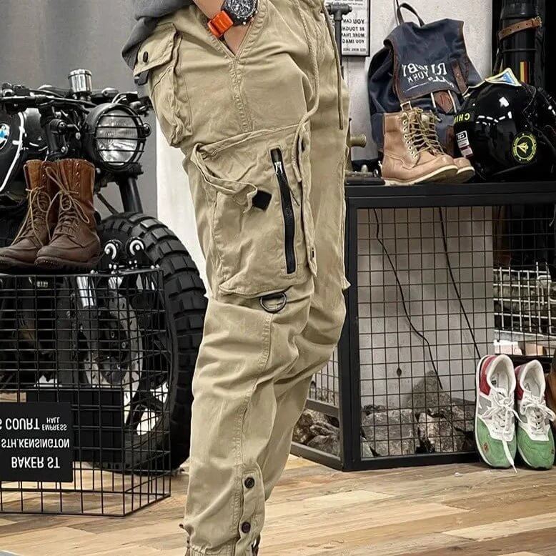 Aidan - Men's Rugged Cargo Trousers with Zip Pockets