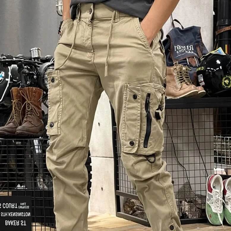Aidan - Men's Rugged Cargo Trousers with Zip Pockets