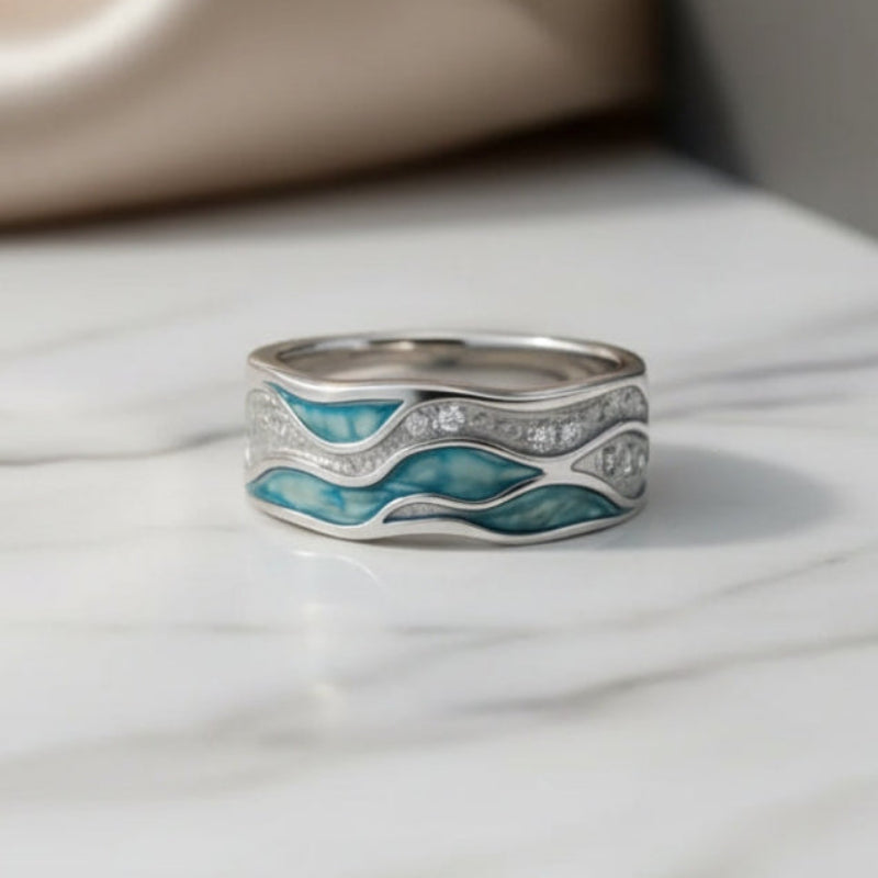 Ailsa - Women's Turquoise Wave-Inspired Ring