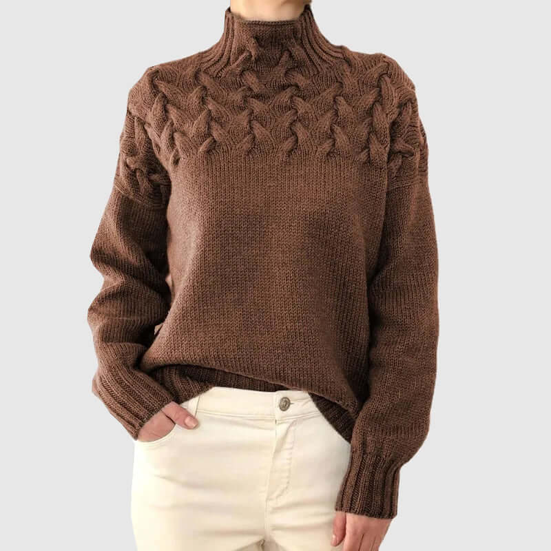 Anwen - Women's Classic Cable Knit Jumper