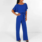 Anya - Women's Elegant Tie-Waist Jumpsuit