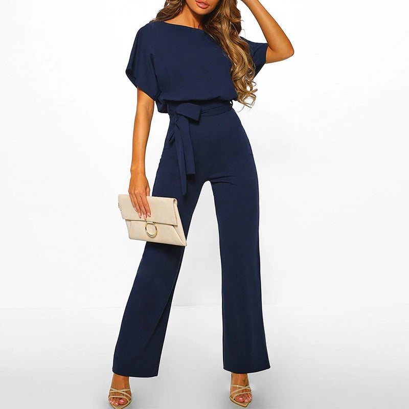 Anya - Women's Elegant Tie-Waist Jumpsuit