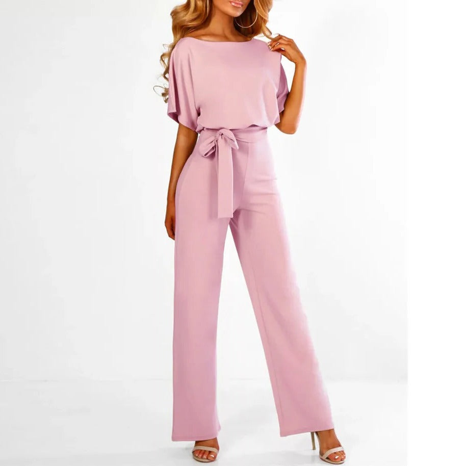 Anya - Women's Elegant Tie-Waist Jumpsuit