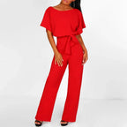 Anya - Women's Elegant Tie-Waist Jumpsuit