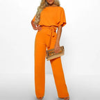 Anya - Women's Elegant Tie-Waist Jumpsuit