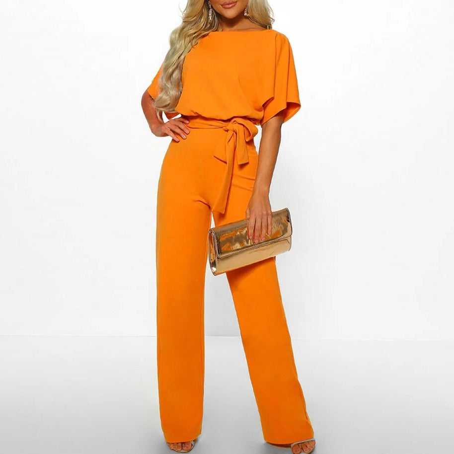 Anya - Women's Elegant Tie-Waist Jumpsuit