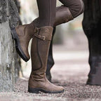 Arden - Women's Knee High Boots with Buckle Detail