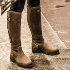 Arden - Women's Knee High Boots with Buckle Detail