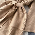 Blythe - Women's Classic Knit Cardigan with Tie Waist