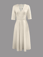 Blythe - Women's Elegant Pleated Midi Graduation Dress