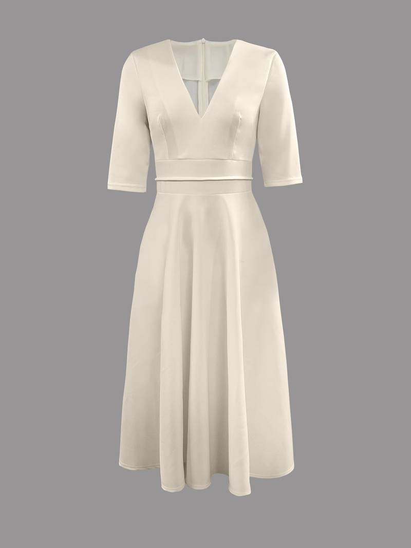 Blythe - Women's Elegant Pleated Midi Graduation Dress