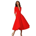 Blythe - Women's Elegant Pleated Midi Graduation Dress